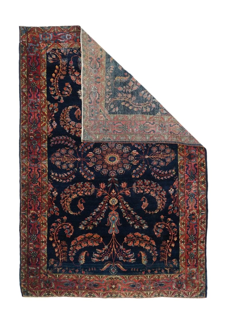 Antique Mohajeran Sarouk Rug 4'4'' x 6'4'' - 3