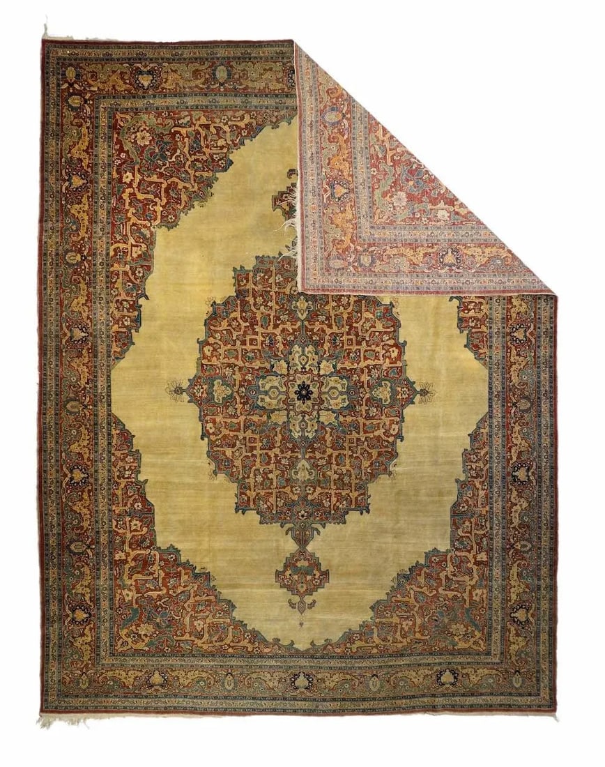 Late 18th Century Antique Haji Jalili Tabriz Rug 8'9'' x 12'0'' - 5