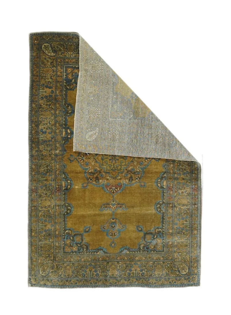 Late 18th Century Antique Kashan Rug 3'4'' x 4'10'' - 2