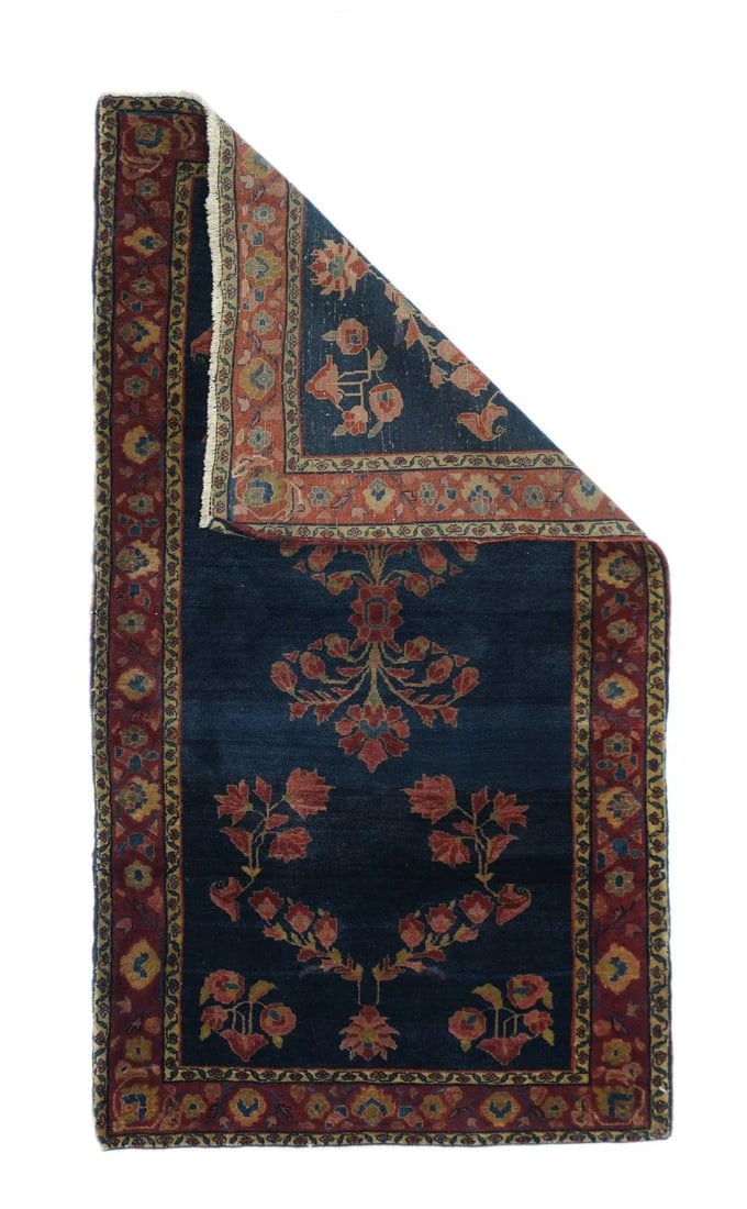 Antique Sarouk Rug 2'7'' x 4'10'' - 3
