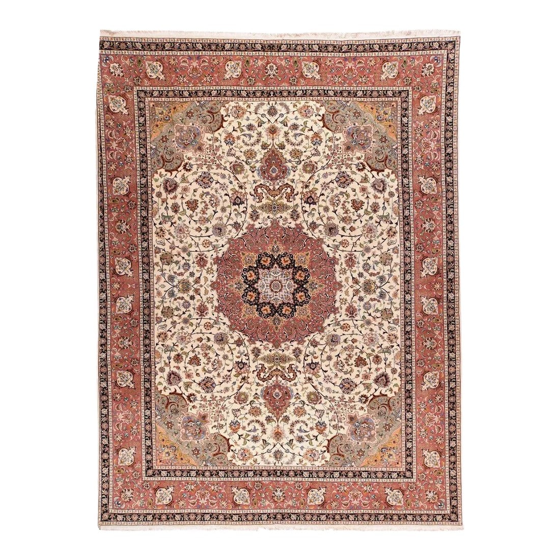 Extremely Fine Persian Tabriz Woven by the Artist Master Weaver Wool & Silk Rug 9'10'' X 12'10' (1 of 3)