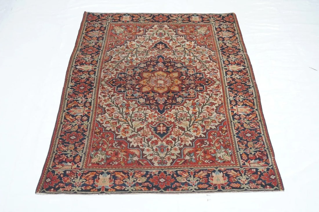 Late 18th Century Antique Farahan Sarouk Rug 3'4'' x 4'10'' - 11