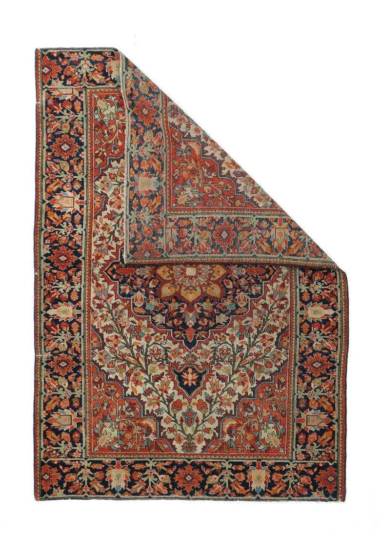Late 18th Century Antique Farahan Sarouk Rug 3'4'' x 4'10'' - 5