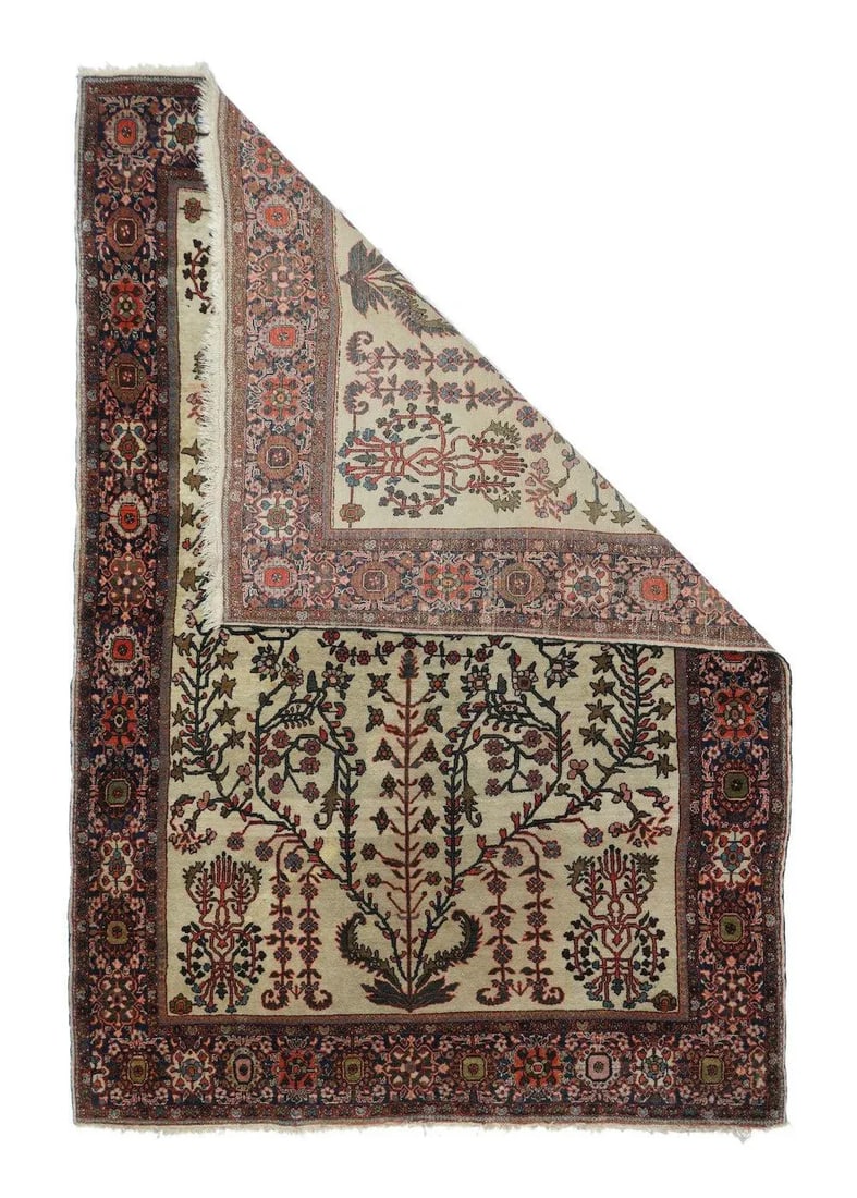 Late 18th Century Antique Sarouk Rug 4'3'' x 6'5'' - 4