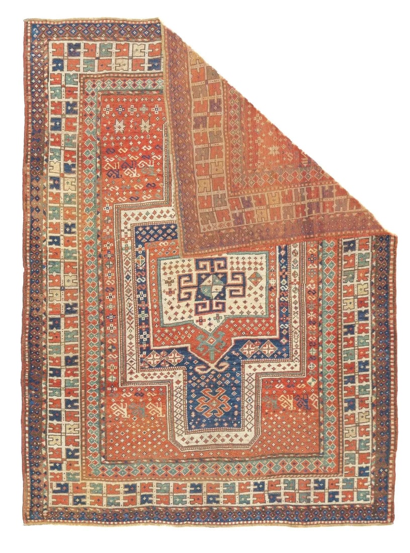Antique Caucasian Kazak Rug 5'1'' X 6'10'' - 2