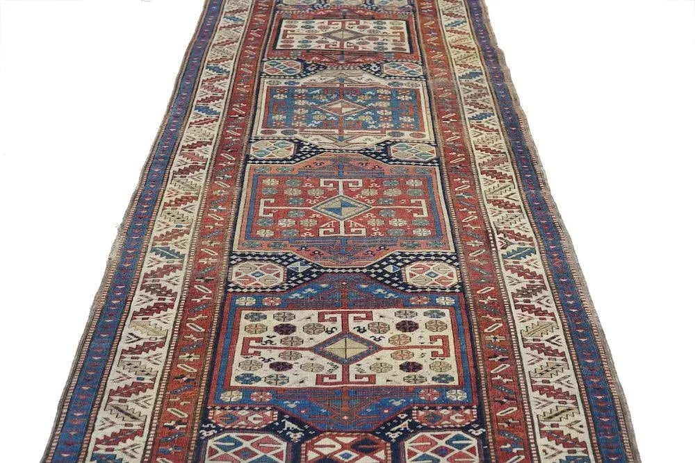 Antique Caucasian Rug 3'7'' x 9'3'' - 10