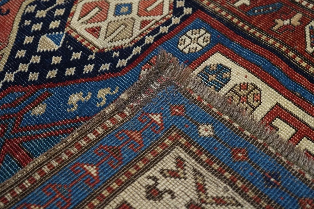 Antique Caucasian Rug 3'7'' x 9'3'' - 2