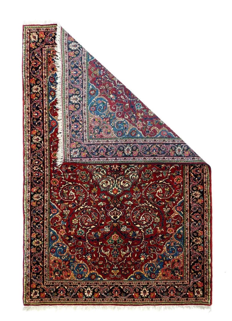 1940s Vintage Sarouk Rug 4'2'' x 6'6'' - 2
