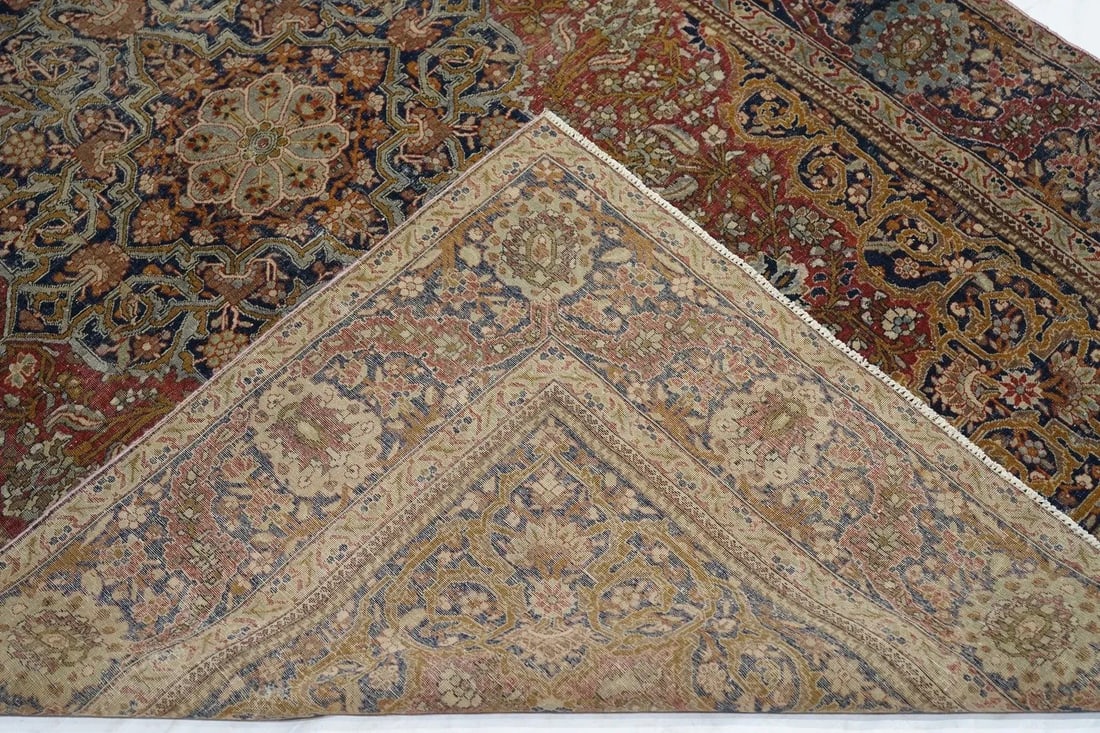 Late 19th Century Antique Mohtasham Kashan Rug 4'2'' x 6'9'' - 12