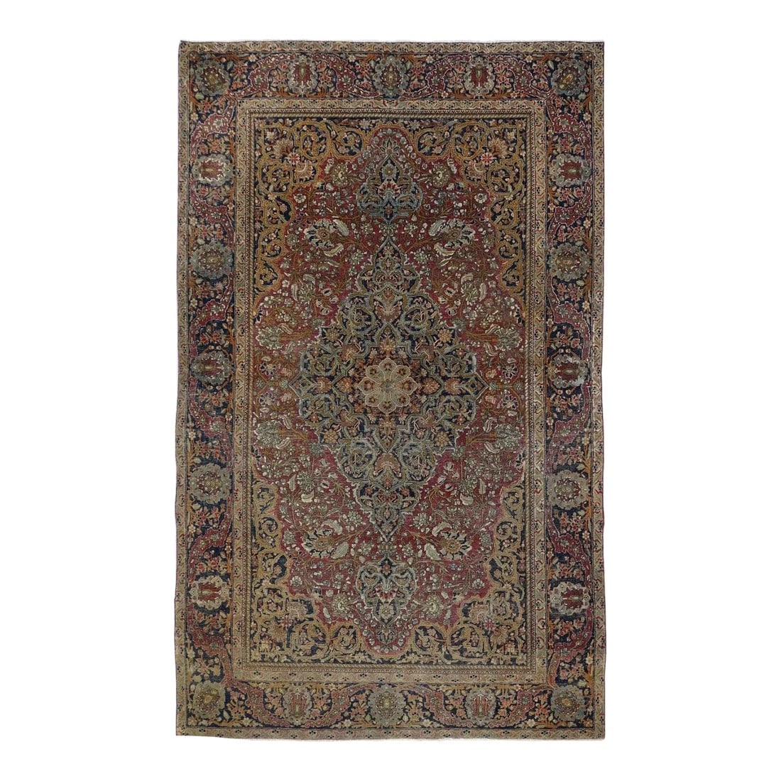 Late 19th Century Antique Mohtasham Kashan Rug 4'2'' x 6'9'' (1 of 12)