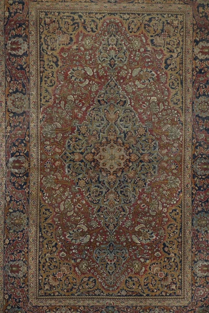 Late 19th Century Antique Mohtasham Kashan Rug 4'2'' x 6'9'' - 3