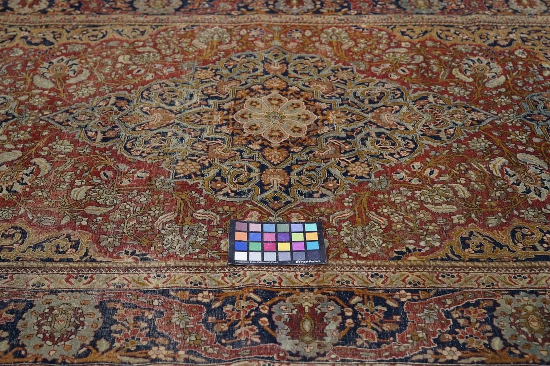 Late 19th Century Antique Mohtasham Kashan Rug 4'2'' x 6'9'' - 8