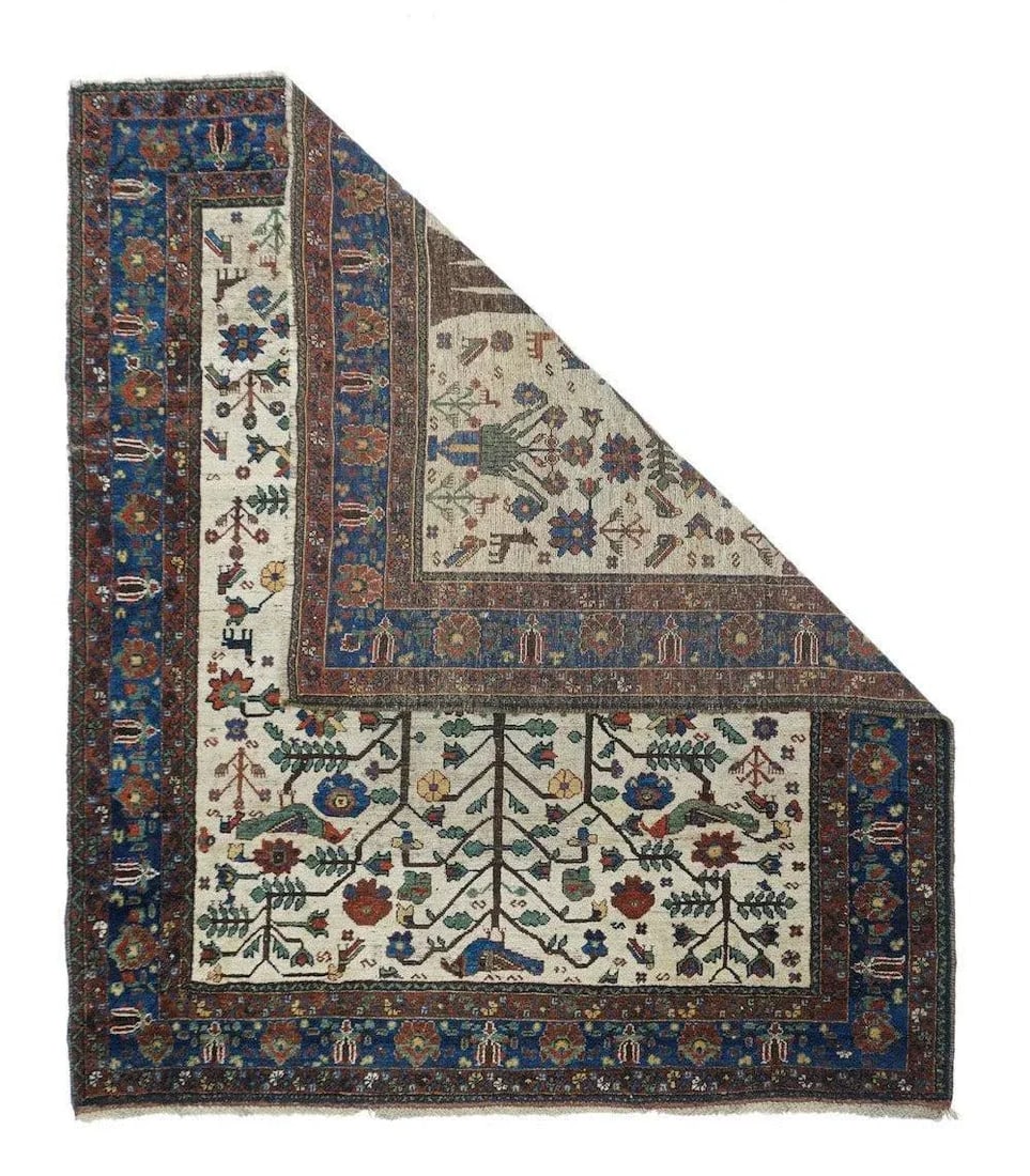Antique Afshar Rug 5'2'' x 6'4'' - 3