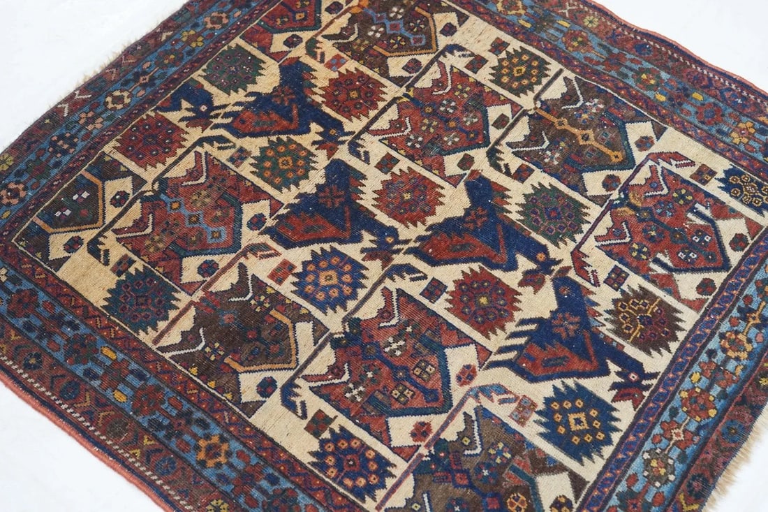 Antique Afshar Rug 3'5'' x 3'7'' - 7