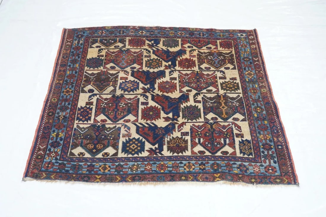 Antique Afshar Rug 3'5'' x 3'7'' - 8
