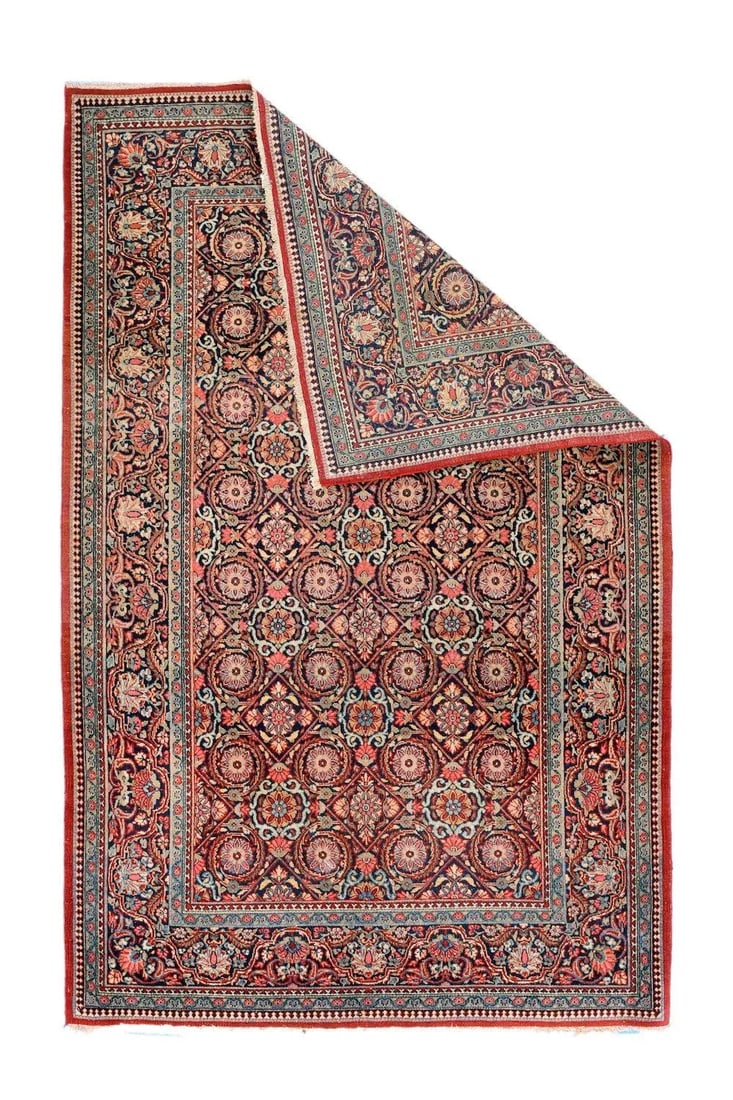 Antique Kashan Dabir Rug 4'4'' x 6'10'' - 2