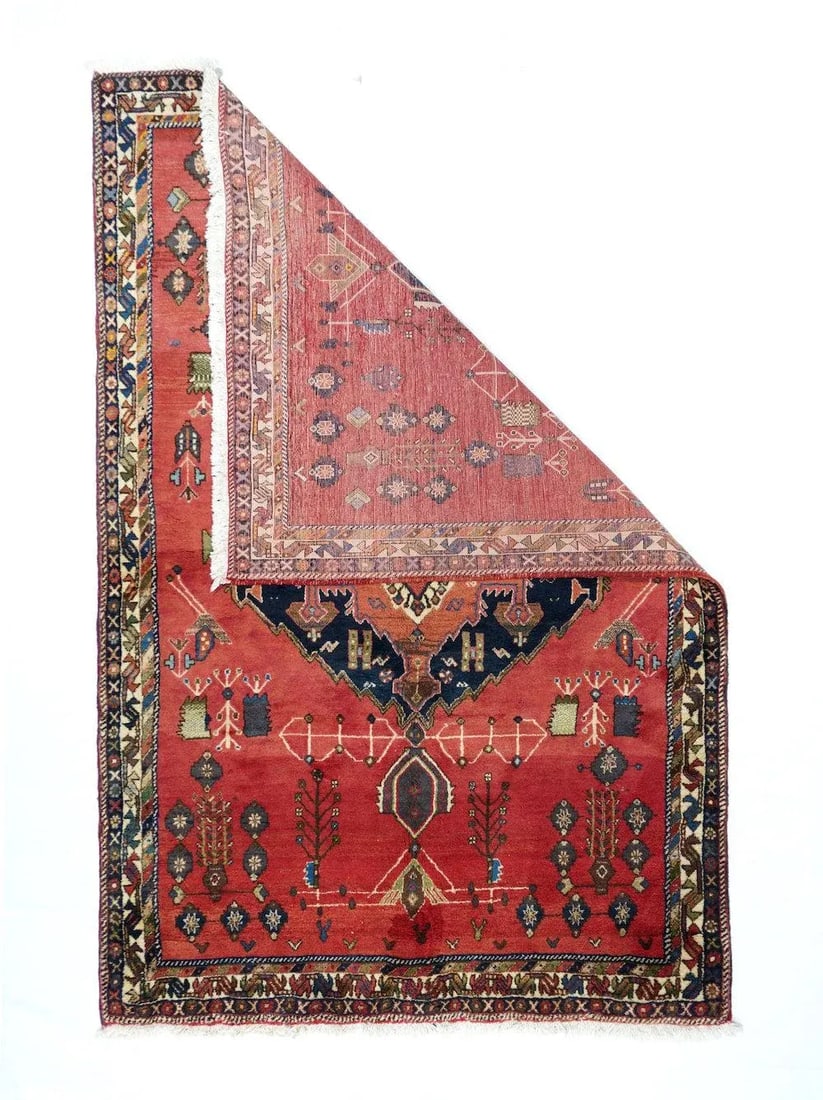 1970s Vintage Qashqai Rug 4'10'' x 7'5'' - 2
