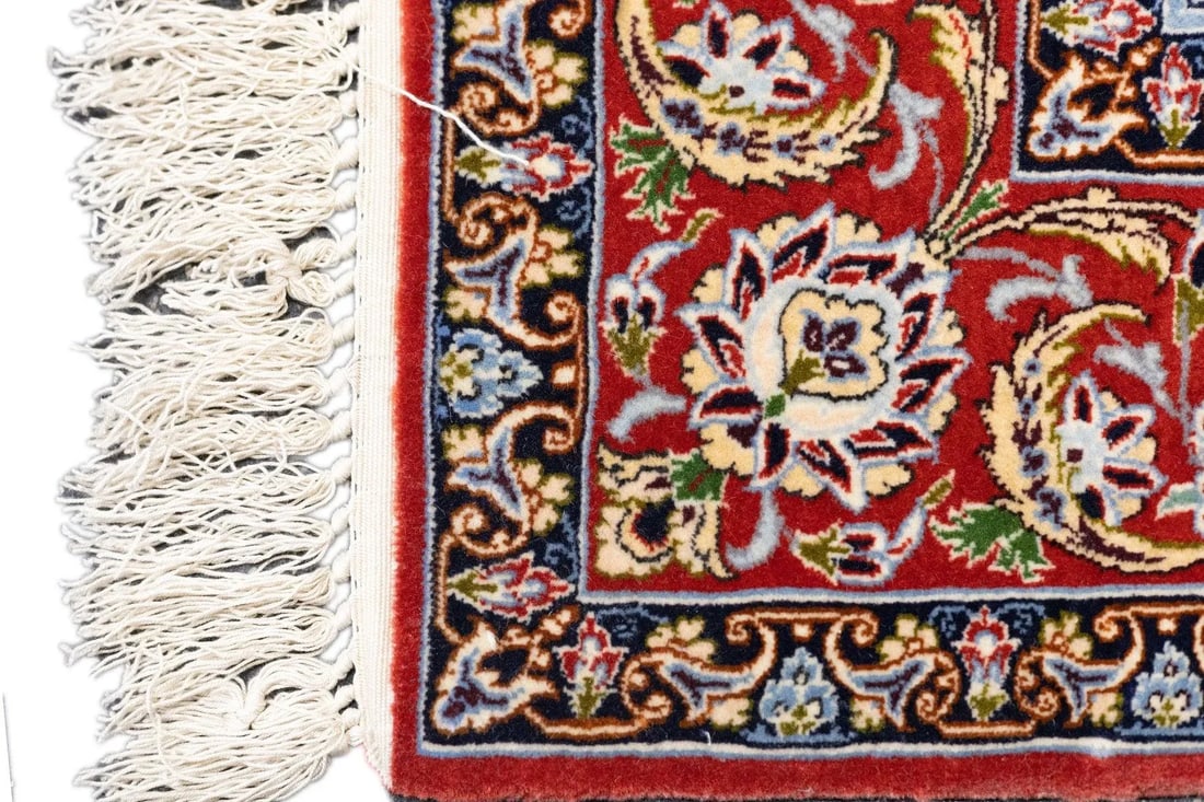 Extremely Fine Persian Isfahan Wool & Silk Rug 3'8'' X 5'3'' - 12