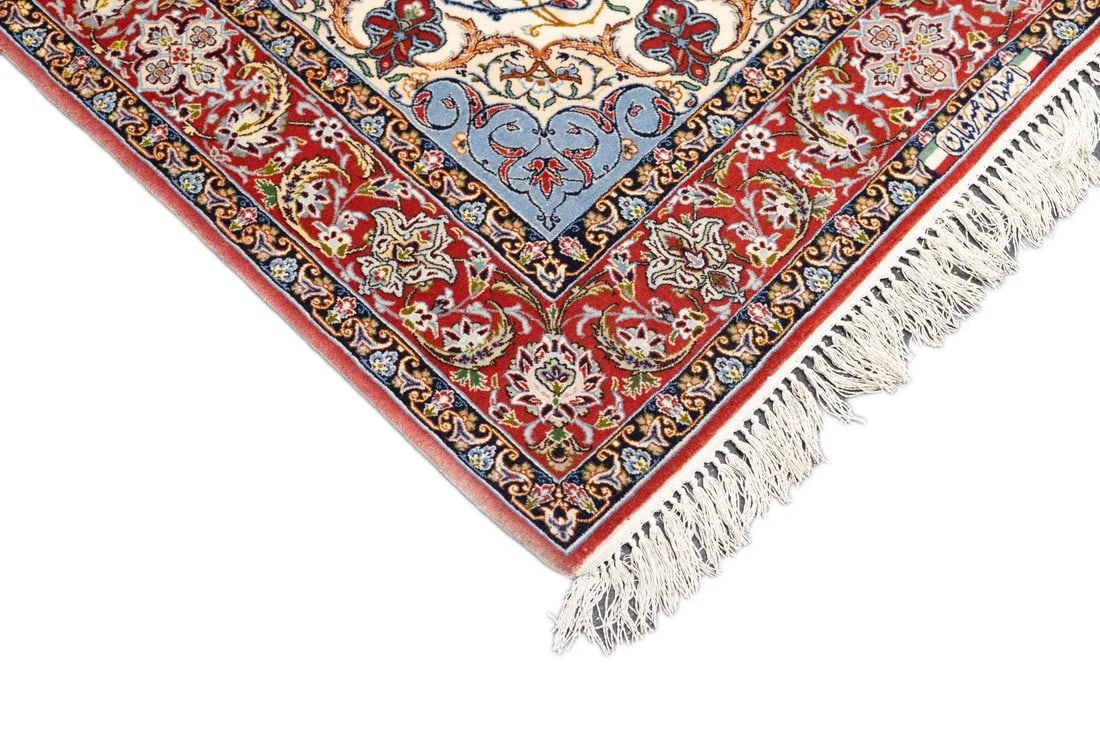 Extremely Fine Persian Isfahan Wool & Silk Rug 3'8'' X 5'3'' - 4