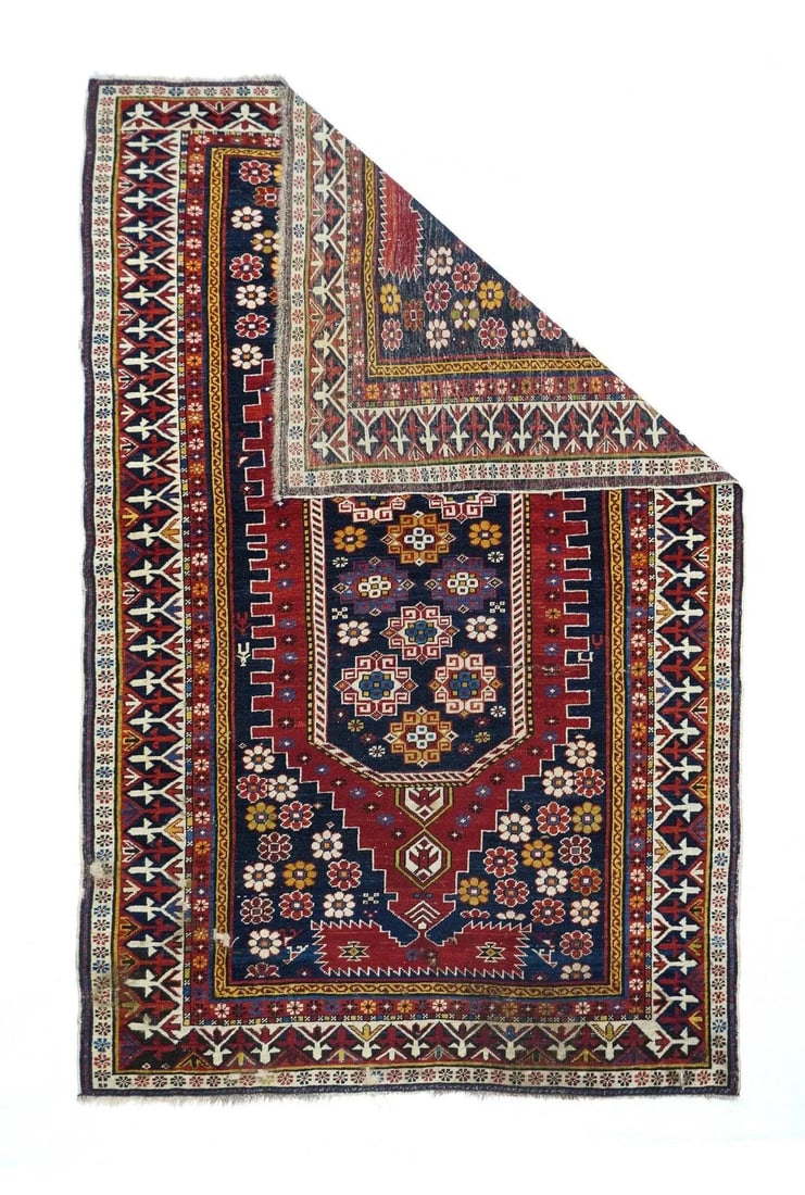 Late 18th Century Antique Shirvan Rug 4'0'' x 6'9'' - 2