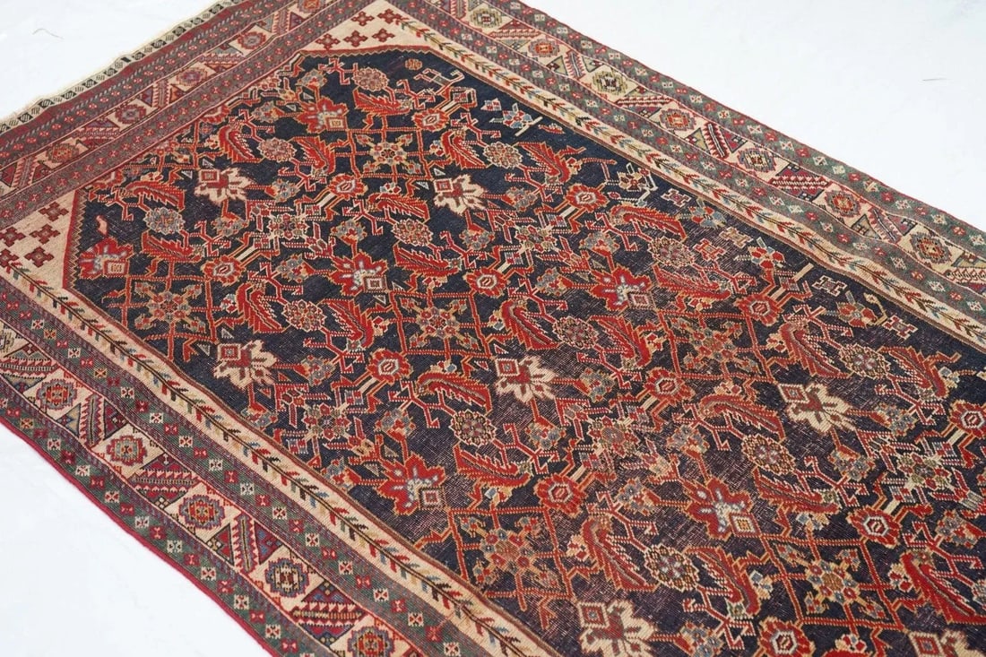 Late 18th Century Antique Qashqai Rug 3'8'' x 7'7'' - 8