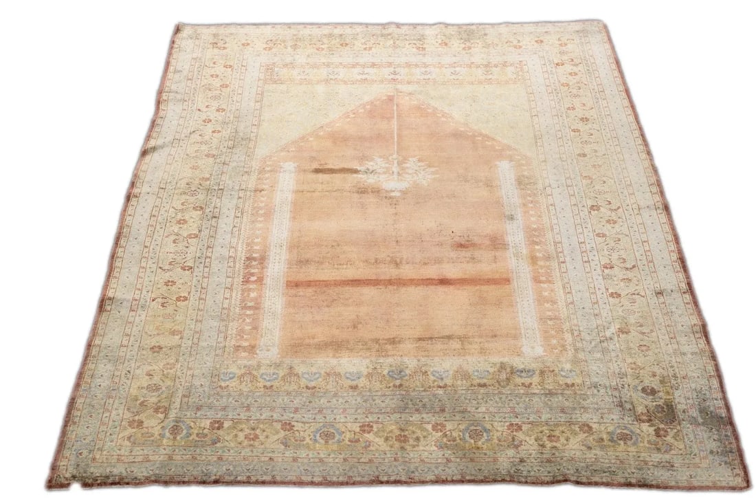 Late 18th Century Antique Persian Silk Haji Jalili Tabriz Rug 4'1'' X 5'5'' - 2