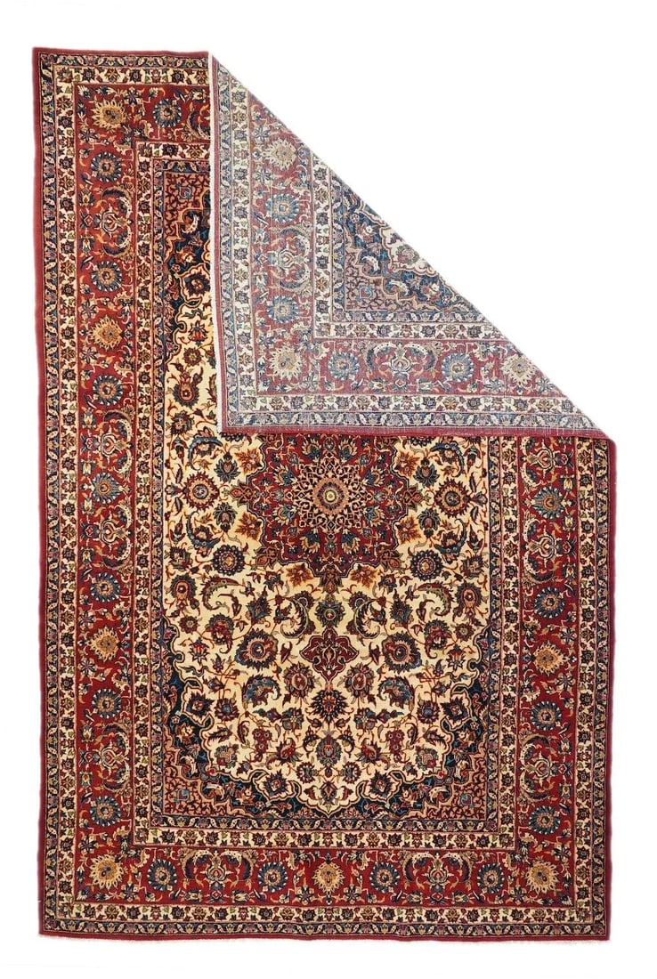 Fine Antique Persian Isfahan Rug 6'10'' X 11'0'' - 2