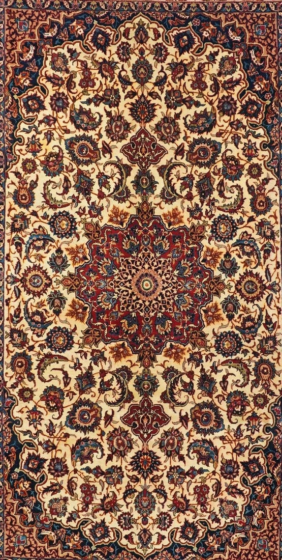 Fine Antique Persian Isfahan Rug 6'10'' X 11'0'' - 3