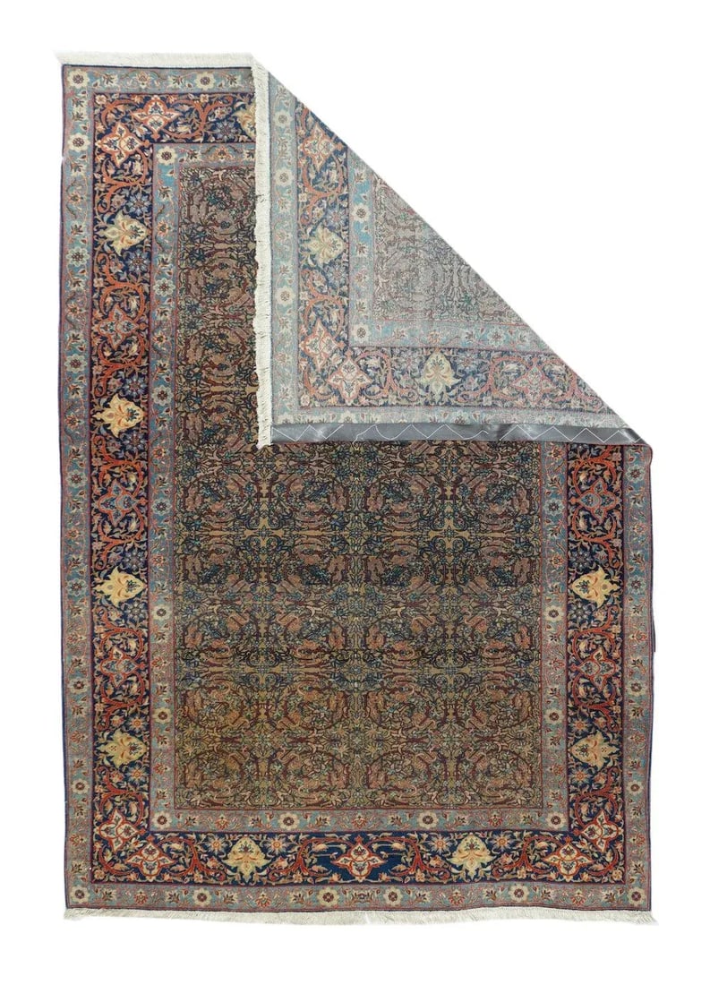 Late 18th Century Antique Mohtasham Kashan Rug 4'7'' x 6'8'' - 3