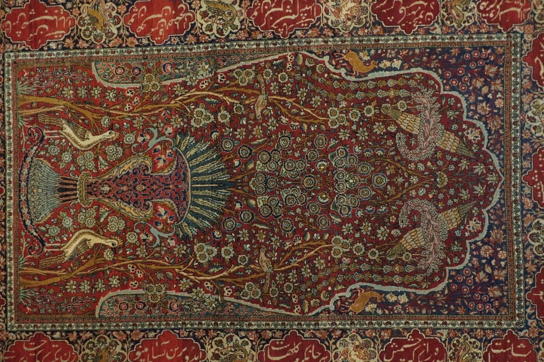 Antique Mohtasham Kashan Rug 4'6'' X 6'10'' - 4