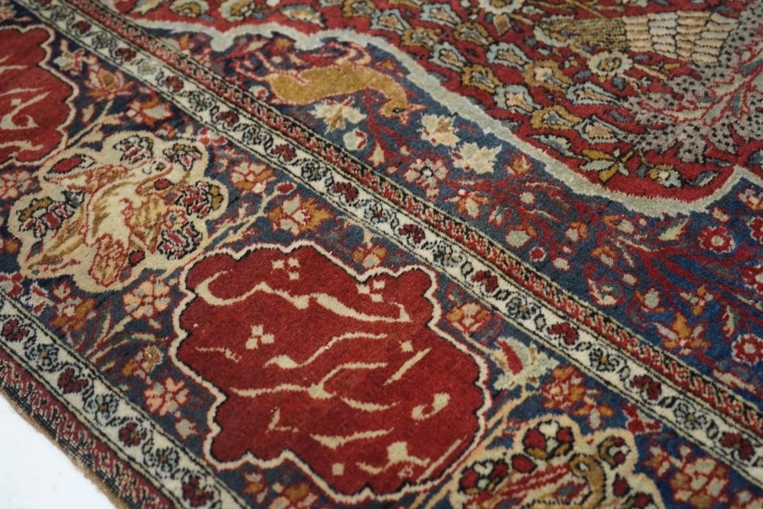 Antique Mohtasham Kashan Rug 4'6'' X 6'10'' - 6