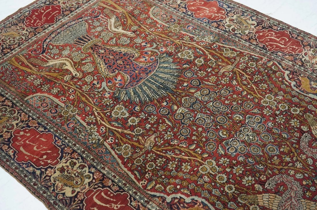 Antique Mohtasham Kashan Rug 4'6'' X 6'10'' - 7