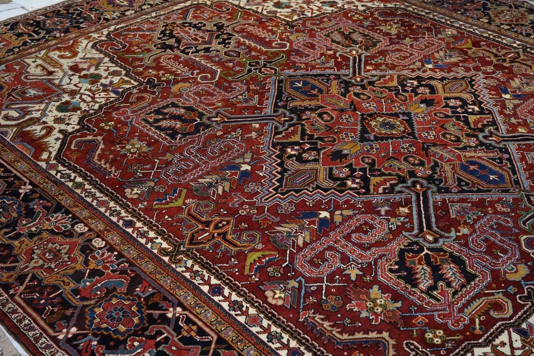 Vintage Heriz Rug 11'6'' X 14'1'' - 4