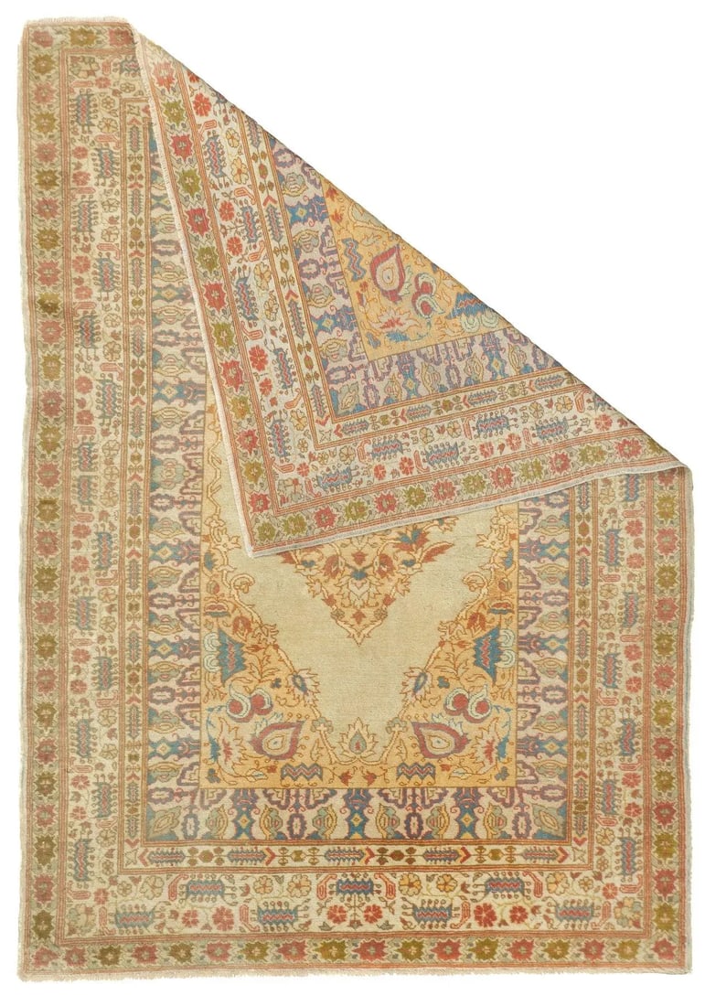 Late 18th Century Antique Haji Jalili Tabriz Rug 4'7'' x 6'5'' - 5