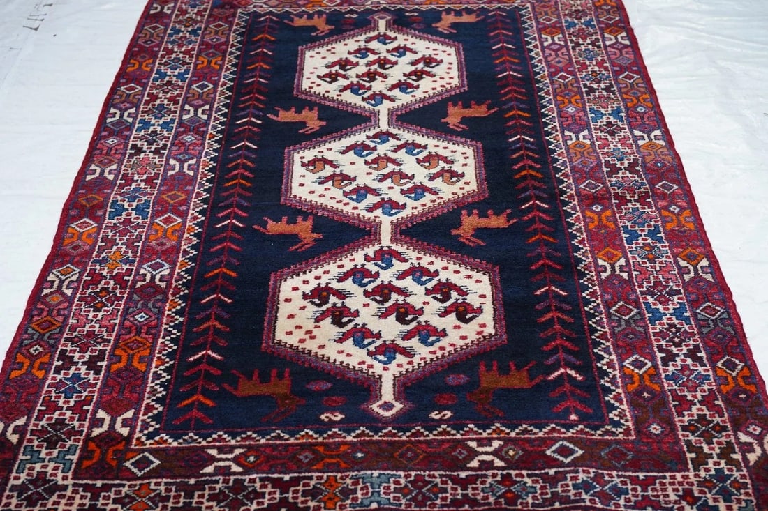 1970s Vintage Hamadan Rug 4'3'' x 6'6'' - 11