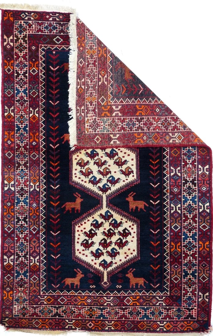 1970s Vintage Hamadan Rug 4'3'' x 6'6'' - 4