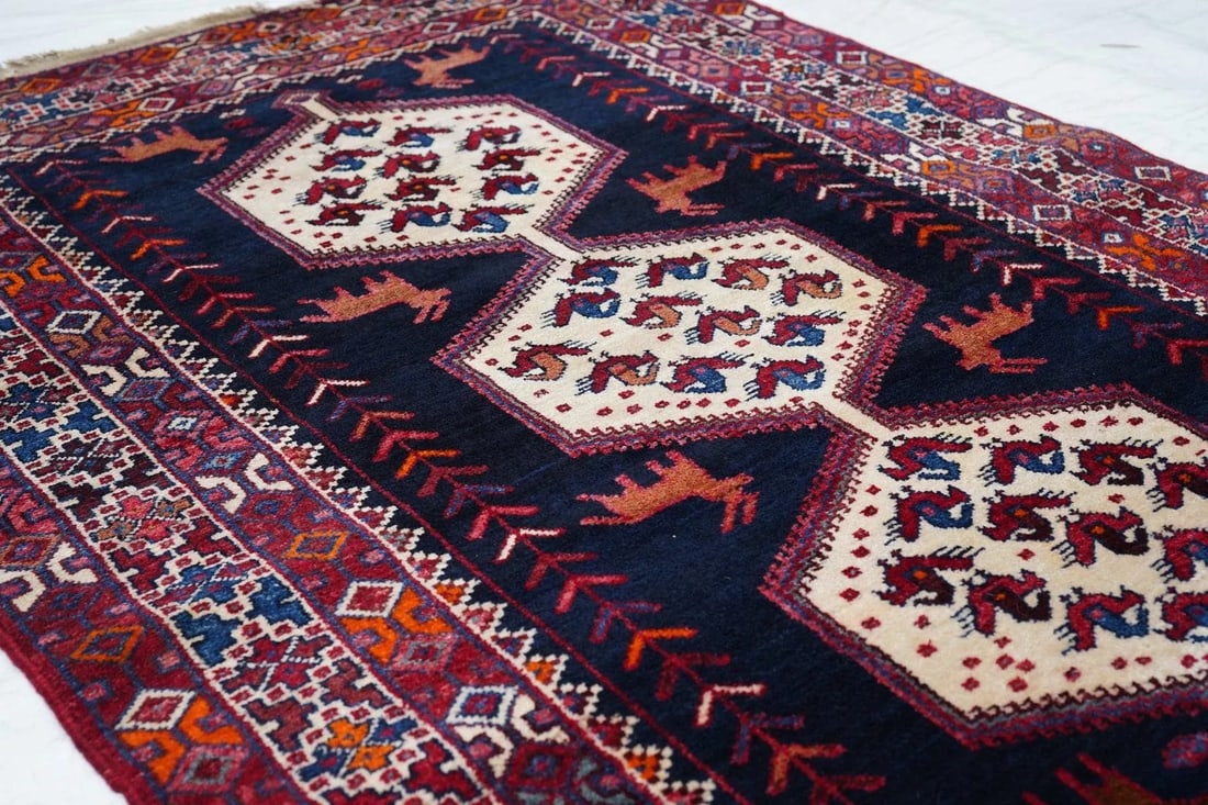 1970s Vintage Hamadan Rug 4'3'' x 6'6'' - 7
