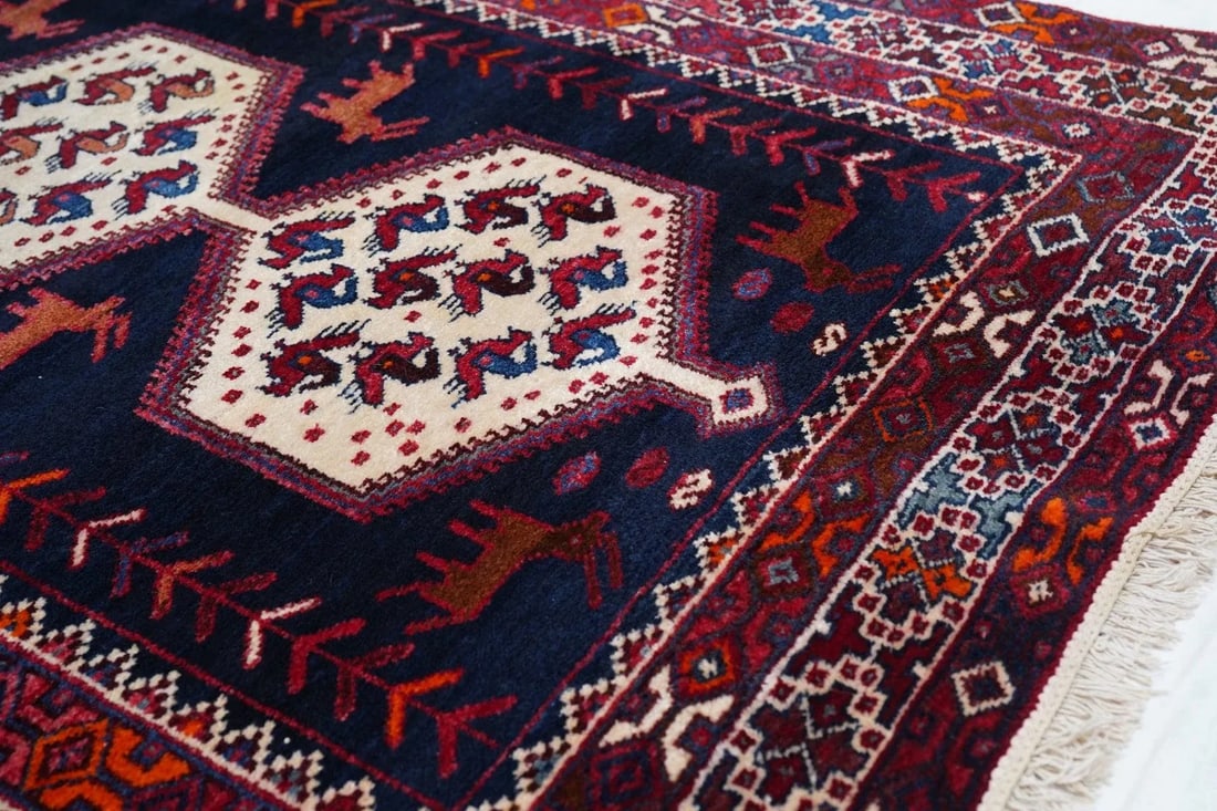 1970s Vintage Hamadan Rug 4'3'' x 6'6'' - 8