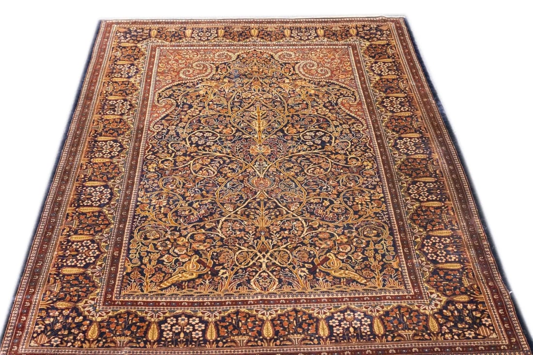 Antique Persian Dabir Kashan Manchester Rug 5' x 6'11'' - 3