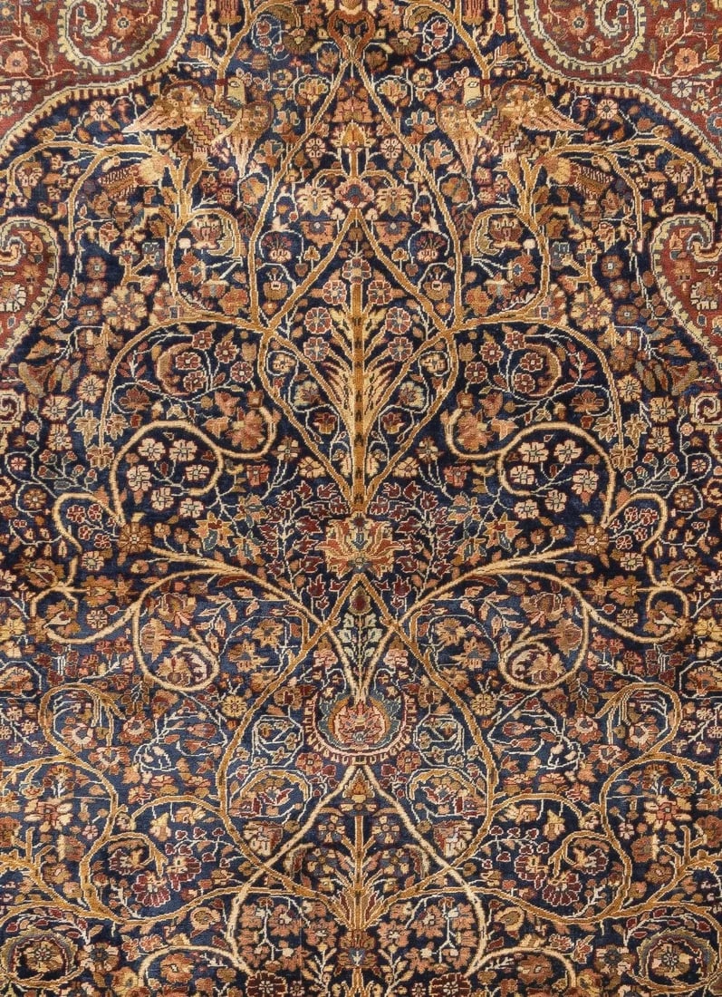 Antique Persian Dabir Kashan Manchester Rug 5' x 6'11'' - 6