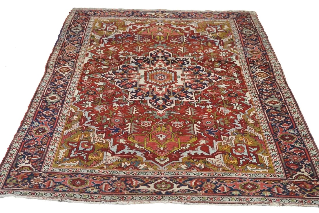 Antique Red Heriz Serapi Rug 4'10'' x 6'9'' - 10