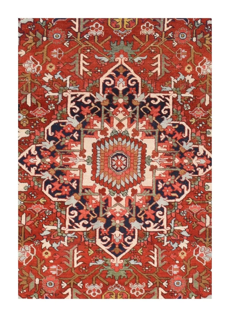 Antique Red Heriz Serapi Rug 4'10'' x 6'9'' - 6