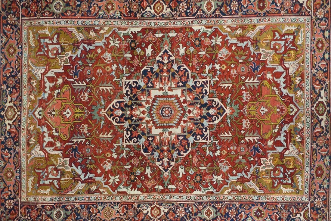 Antique Red Heriz Serapi Rug 4'10'' x 6'9'' - 7