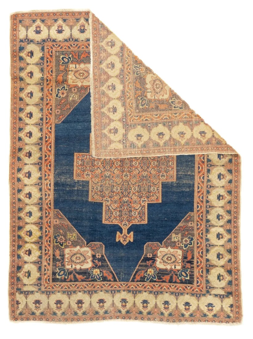 Antique Persian Senneh Rug 4'6'' x 6'2'' - 5