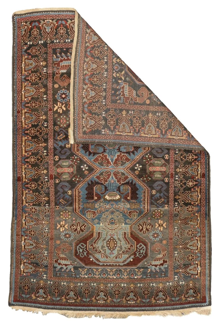 Antique Caucasian Karabaugh Rug 3'9'' x 5'9'' - 2