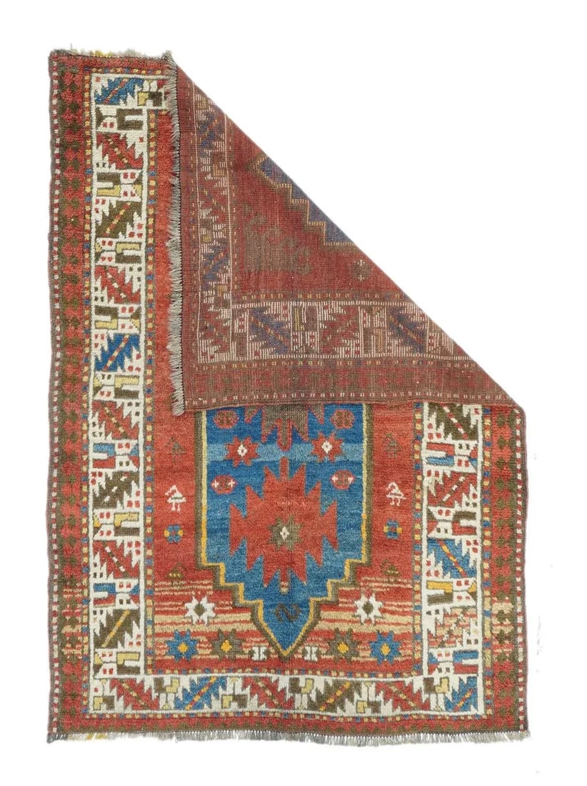 Antique Kazak Rug 4'1'' x 5'8'' - 3
