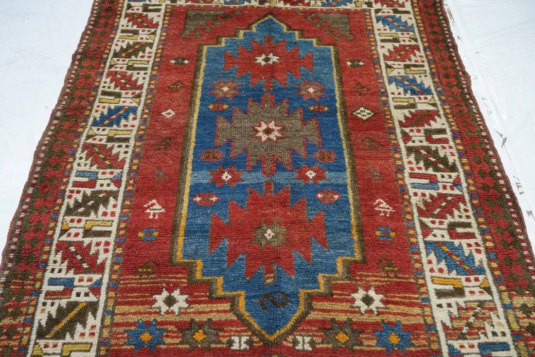 Antique Kazak Rug 4'1'' x 5'8'' - 8