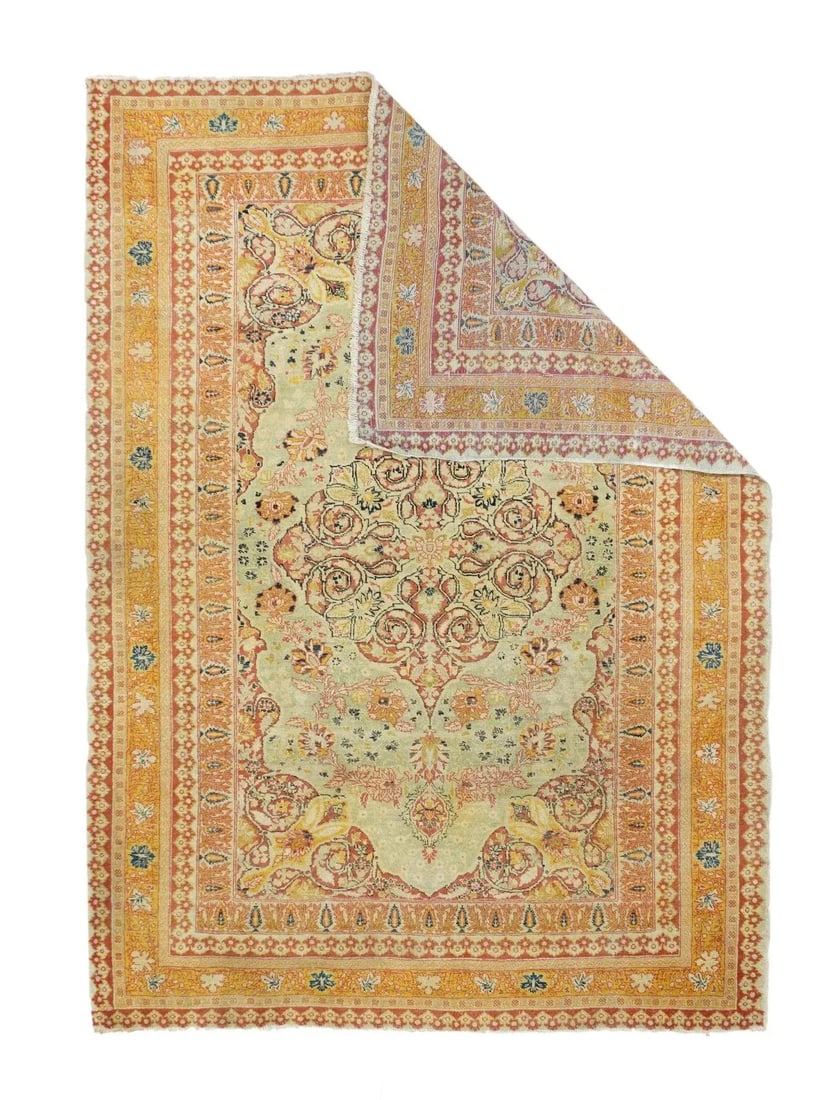 Late 18th Century Antique Tabriz Haji Jalili Rug 4'4'' x 6'4'' - 2