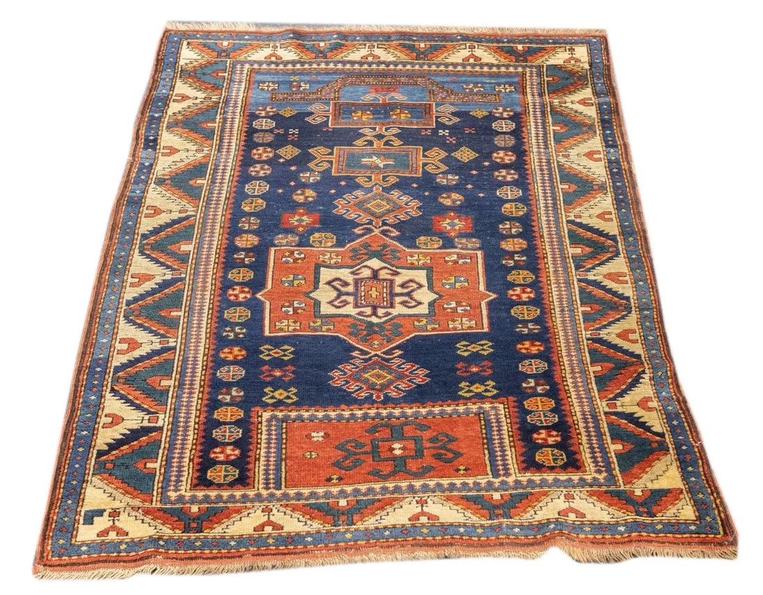 Late 18th Century Antique Caucasian Kuba Rug 3'7'' x 5'8'' - 2