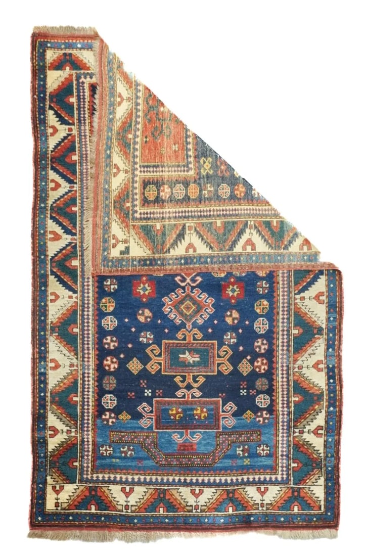 Late 18th Century Antique Caucasian Kuba Rug 3'7'' x 5'8'' - 5